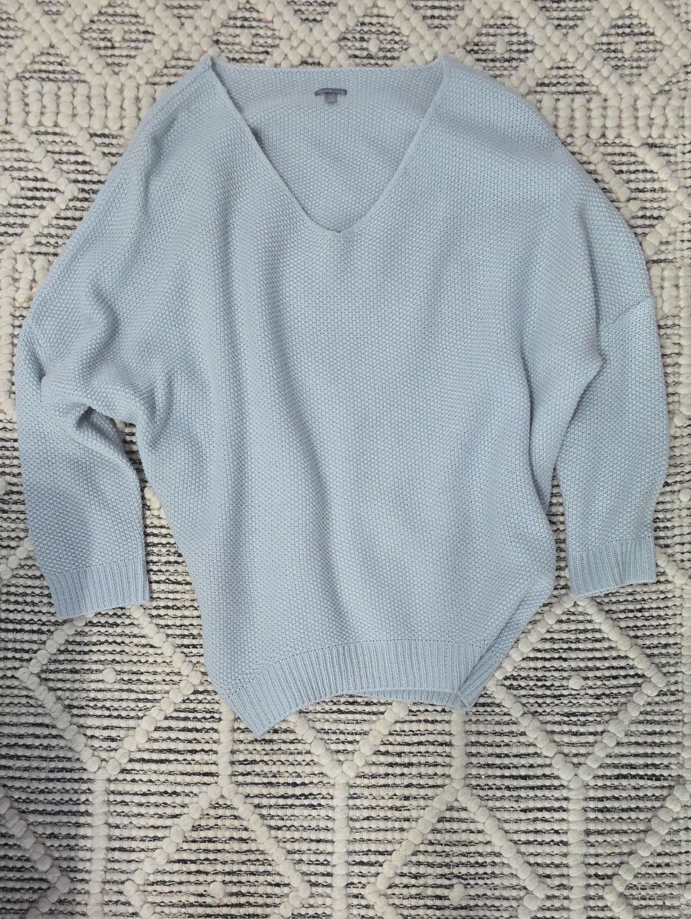 Charlotte Russe Pale Blue V-Neck Knit Sweater